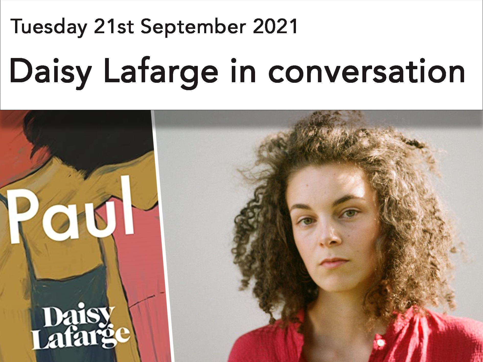 **CANCELLED**Daisy Lafarge in conversation