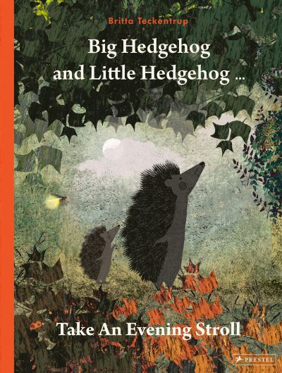Big hedgehog and little hedgehog take an evening stroll