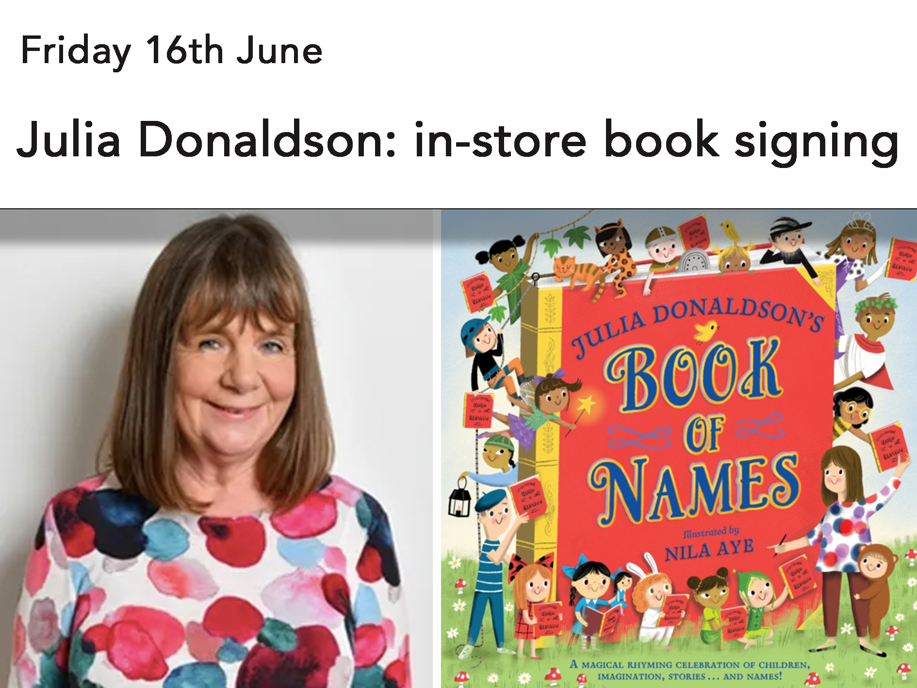 Julia Donaldson: in-store book signing